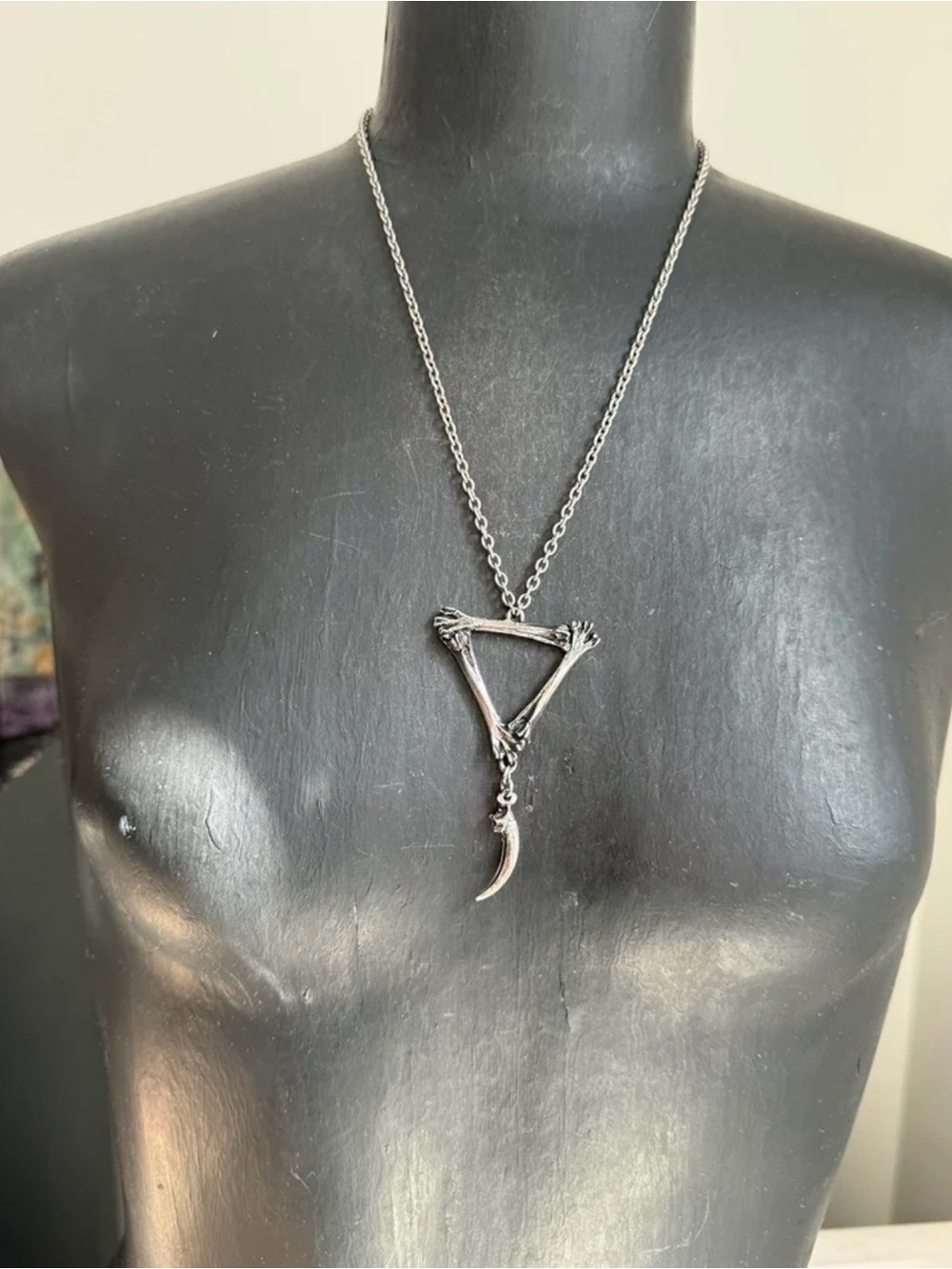 Martha rotten water sign bone necklace pendant goth jewelry bone necklace witchy
